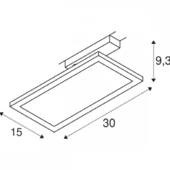 SLV 1004933 PANEL TRACK square 150x300mm 1-Phasen Spot schwarz 18W 3000K