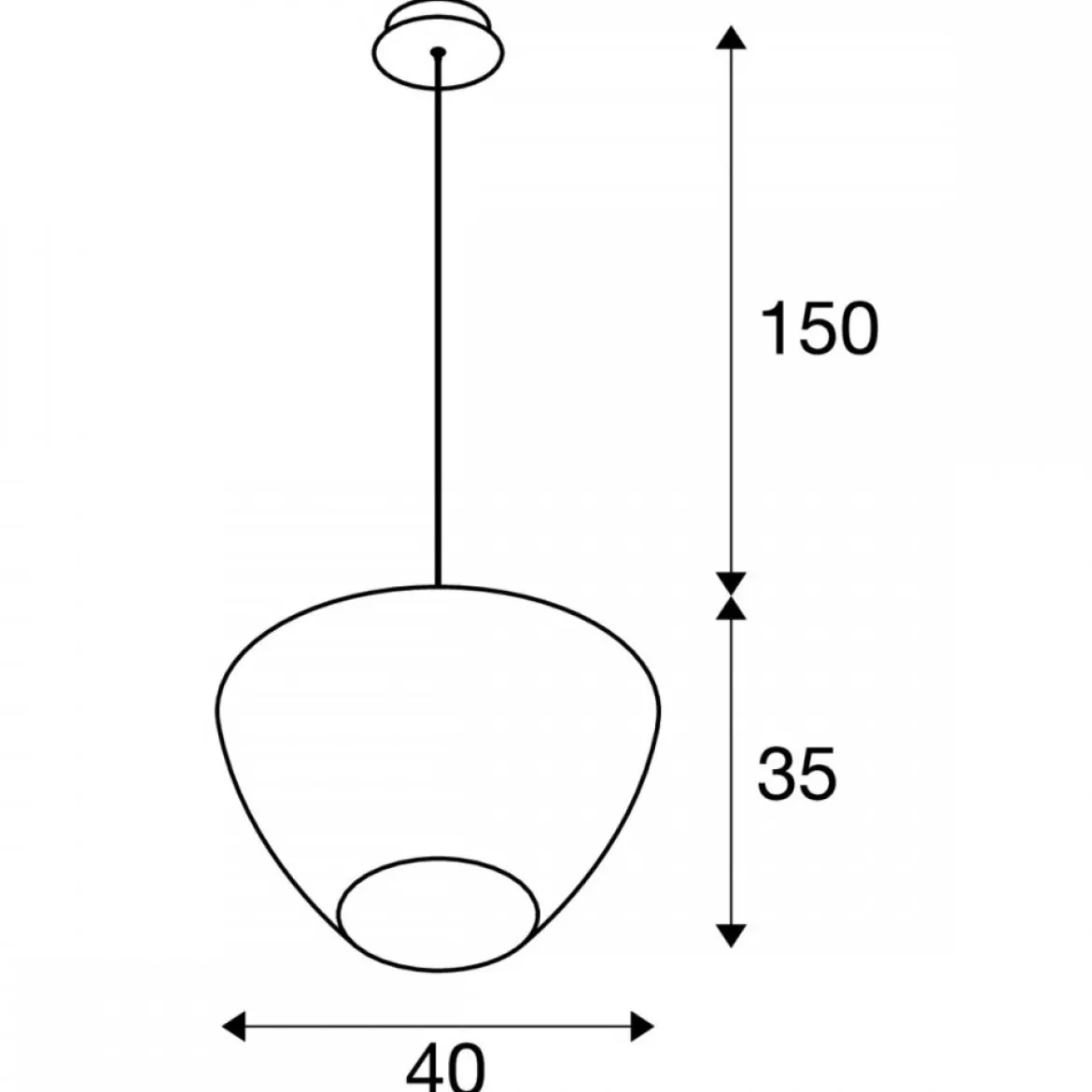 SLV 1007878 PANTILO CONVEX 40 Pendelleuchte 150cm E27 weiß