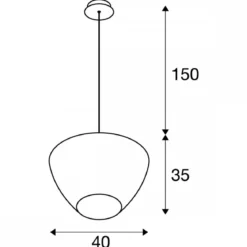 SLV 1007877 PANTILO CONVEX 40 Pendelleuchte 150cm E27 gold