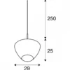 SLV 1007880 PANTILO CONVEX 29 Pendelleuchte 250cm E27 gold
