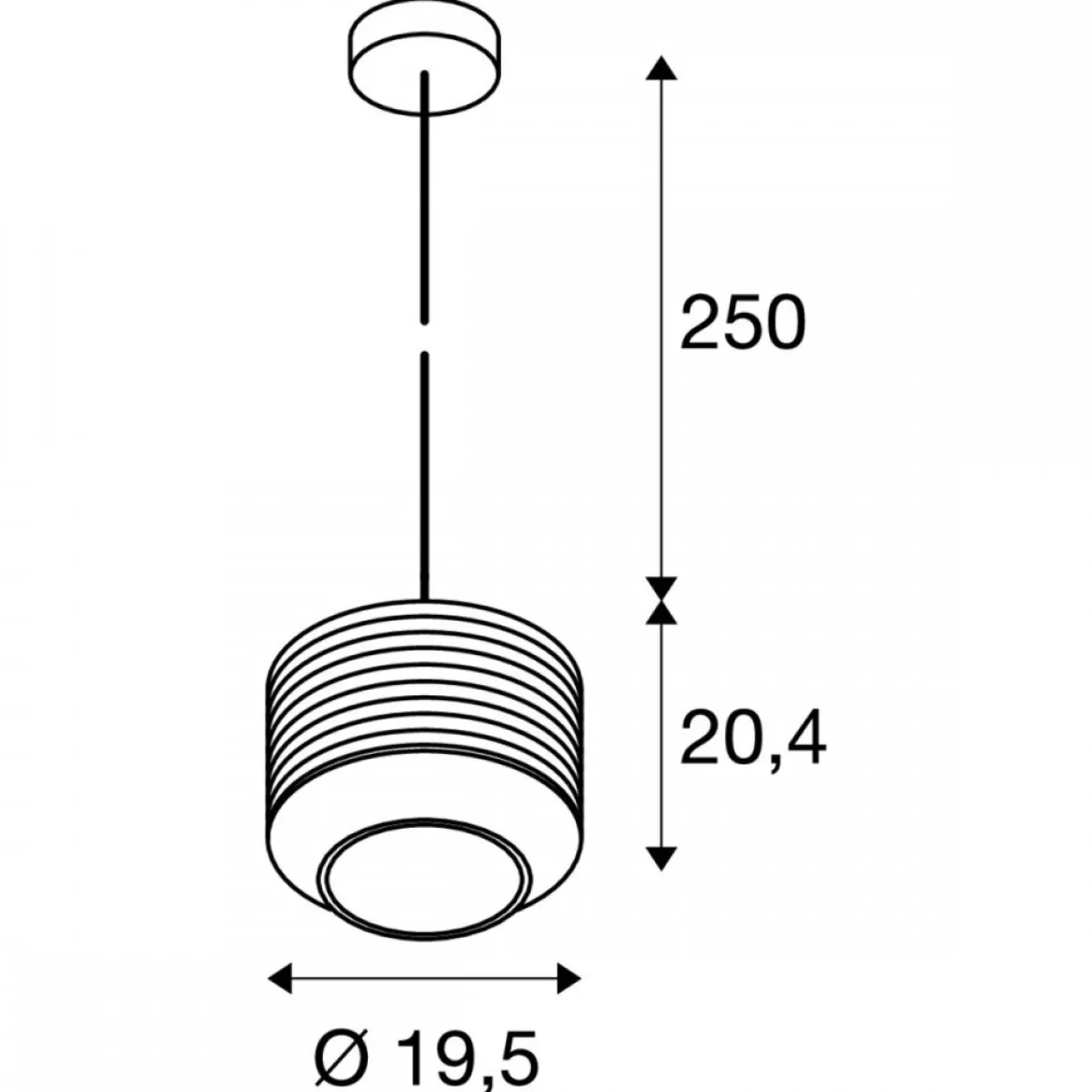 SLV 1007588 PANTILO ROPE 20 Pendelleuchte 250cm E27 silber
