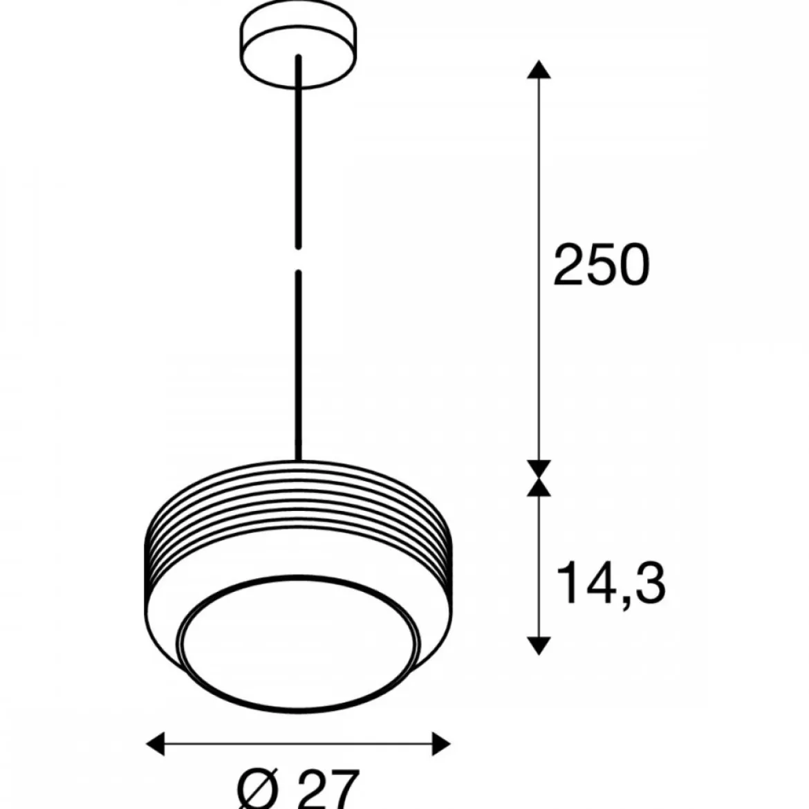 SLV 1007598 PANTILO ROPE 27 Pendelleuchte 250cm E27 silber