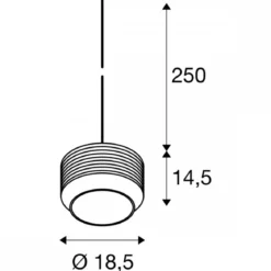 SLV 1007596 PANTILO ROPE 19 Pendelleuchte 250cm E27 silber