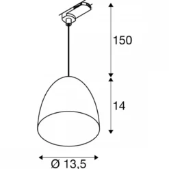 SLV 1009141 PARA CONE 14 Pendelleuchte für 3-Phasen System GU10 Aluminium