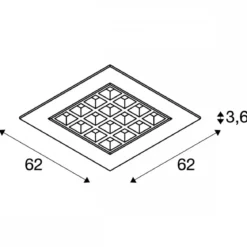 SLV 1003078 PAVONO 620x620 Indoor LED Deckeneinbauleuchte weiß 3000K UGR19