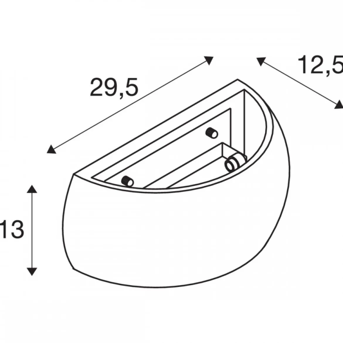 SLV 1004732 PLASTRA WL CURVED CUTRAIN Wandaufbauleuchte QT-DE12 weiß