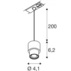 SLV 1008209 PURI 2.0 Basic 1-Phasen Pendelleuchte ohne Schirm GU10 max. 6W grau