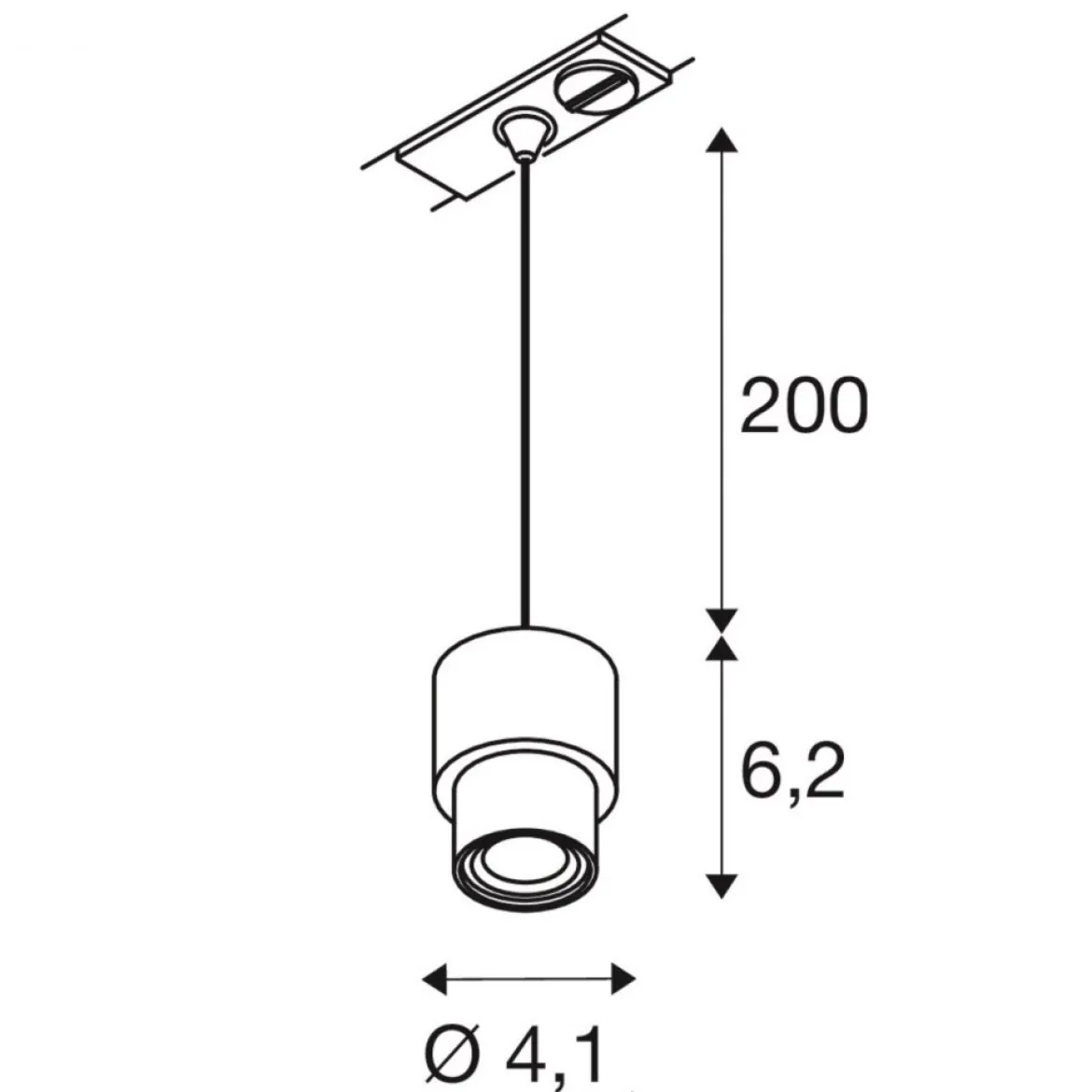 SLV 1008209 PURI 2.0 Basic 1-Phasen Pendelleuchte ohne Schirm GU10 max. 6W grau