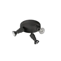 SLV 1008237 PURI 2.0 Basic Wand- und Deckenleuchte rund 3-flammig ohne Schirm schwarz GU10
