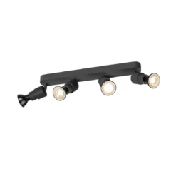 SLV 1008239 PURI 2.0 Basic Wand- und Deckenleuchte long 4-flammig ohne Schirm schwarz GU10