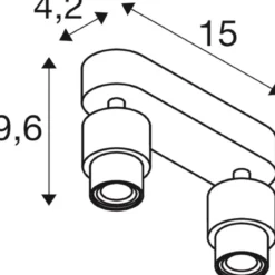 SLV 1008240 PURI 2.0 Basic Wand- und Deckenleuchte long 2-flammig ohne Schirm weiß GU10