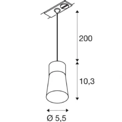 SLV 1008258 PURI 2.0 Cone 1-Phasen Pendelleuchte GU10 max. 6W schwarz