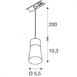 SLV 1008261 PURI 2.0 Cone 1-Phasen Pendelleuchte GU10 max. 6W grau