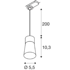 SLV 1008278 PURI 2.0 Cone 3-Phasen Pendelleuchte GU10 max. 6W schwarz
