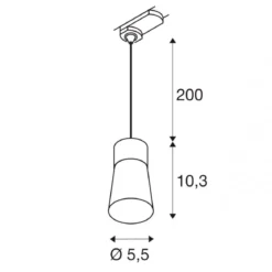 SLV 1008280 PURI 2.0 Cone 3-Phasen Pendelleuchte GU10 max. 6W weiß