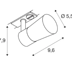 SLV 1008249 PURI 2.0 Cone 1-Phasen Spot GU10 max. 6W grau