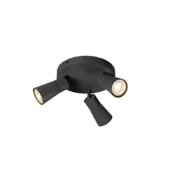SLV 1008336 PURI 2.0 Cone Wand- und Deckenleuchte rund 3-flammig schwarz GU10