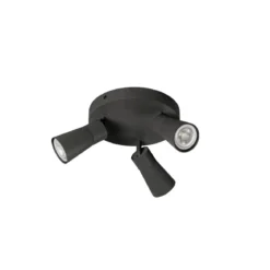 SLV 1008336 PURI 2.0 Cone Wand- und Deckenleuchte rund 3-flammig schwarz GU10
