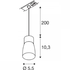 SLV 1008265 PURI 2.0 Dome 1-Phasen Pendelleuchte GU10 max. 6W grau