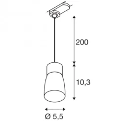 SLV 1008281 PURI 2.0 Dome 3-Phasen Pendelleuchte GU10 max. 6W schwarz