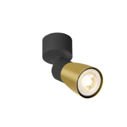 SLV 1008293 PURI 2.0 Dome Wand- und Deckenleuchte 1-flammig schwarz gold GU10