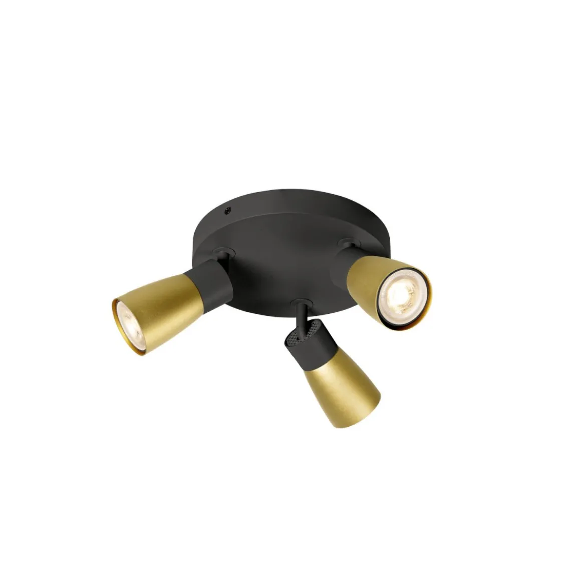 SLV 1008341 PURI 2.0 Dome Wand- und Deckenleuchte rund 3-flammig schwarz gold GU10