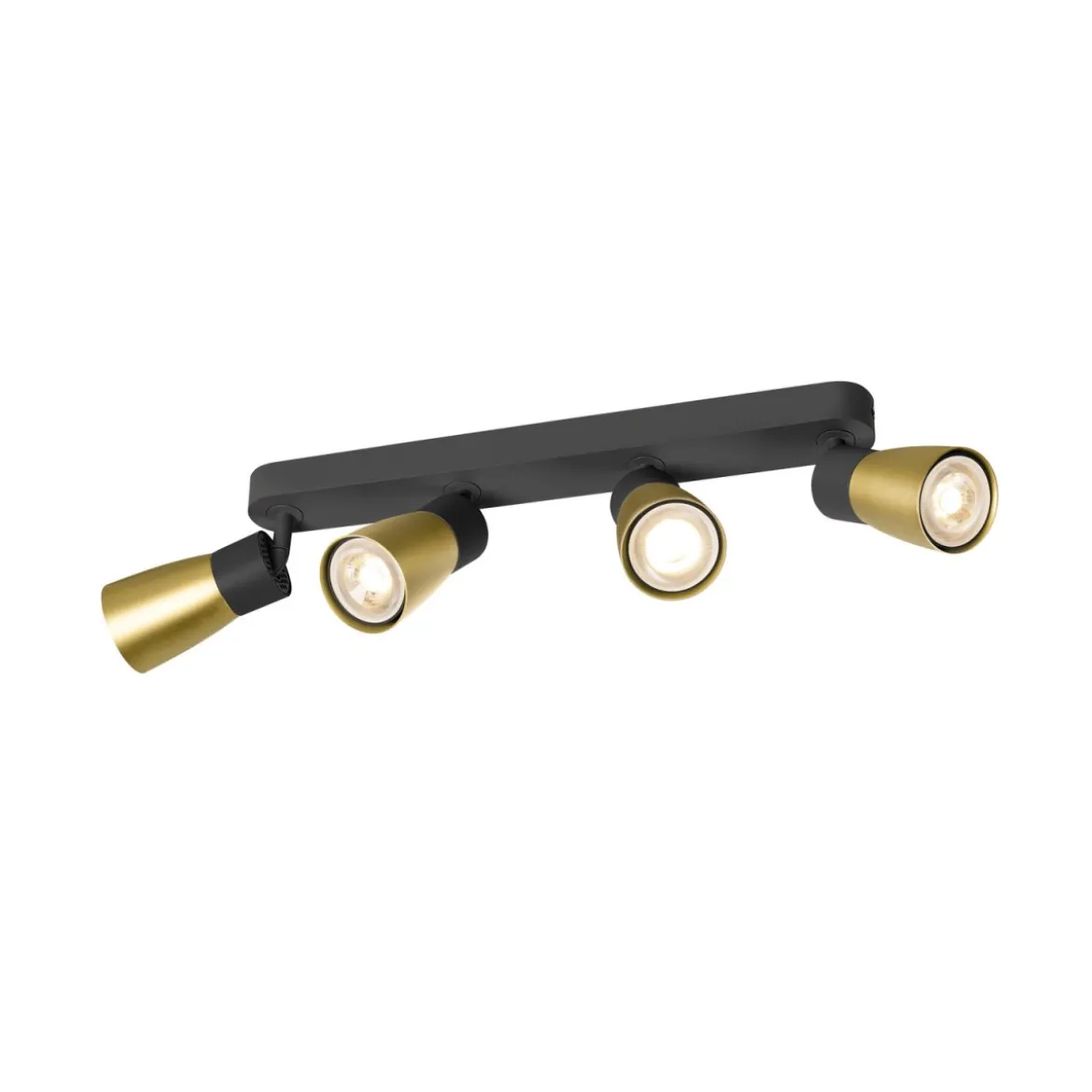SLV 1008353 PURI 2.0 Dome Wand- und Deckenleuchte long 4-flammig schwarz gold GU10