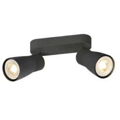 SLV 1008369 PURI 2.0 Dome Wand- und Deckenleuchte long 2-flammig schwarz GU10