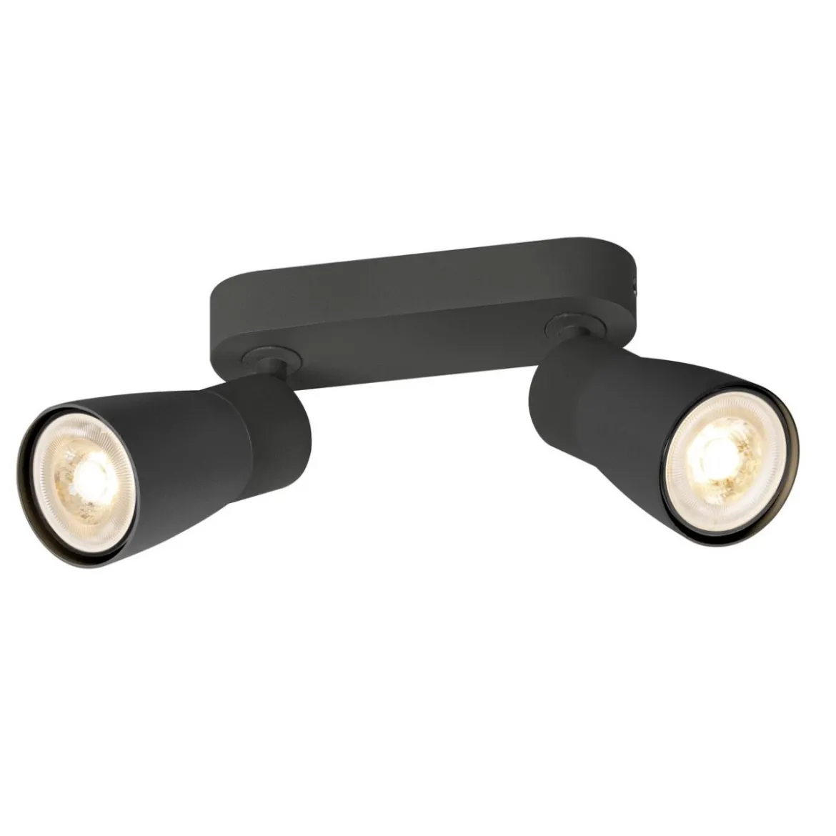SLV 1008369 PURI 2.0 Dome Wand- und Deckenleuchte long 2-flammig schwarz GU10