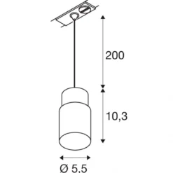 SLV 1008254 PURI 2.0 Tube 1-Phasen Pendelleuchte GU10 max. 6W schwarz