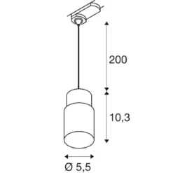 SLV 1008275 PURI 2.0 Tube 3-Phasen Pendelleuchte GU10 max. 6W schwarz