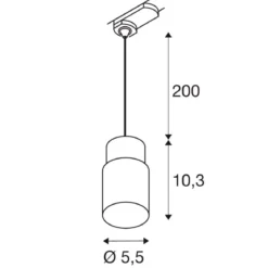 SLV 1008276 PURI 2.0 Tube 3-Phasen Pendelleuchte GU10 max. 6W gold schwarz