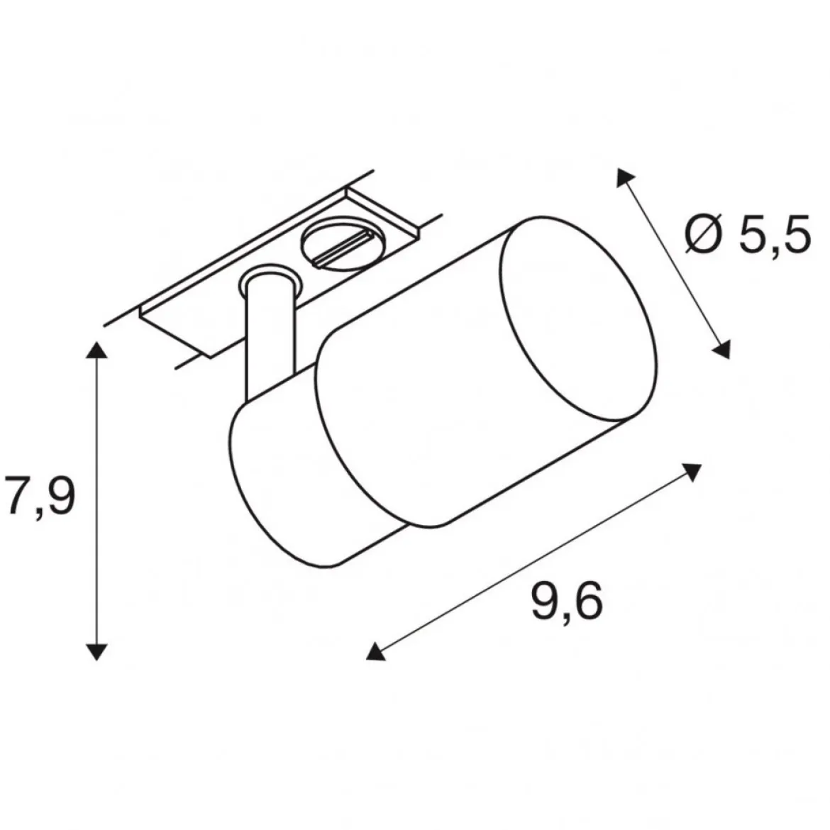 SLV 1008245 PURI 2.0 Tube 1-Phasen Spot GU10 max. 6W grau