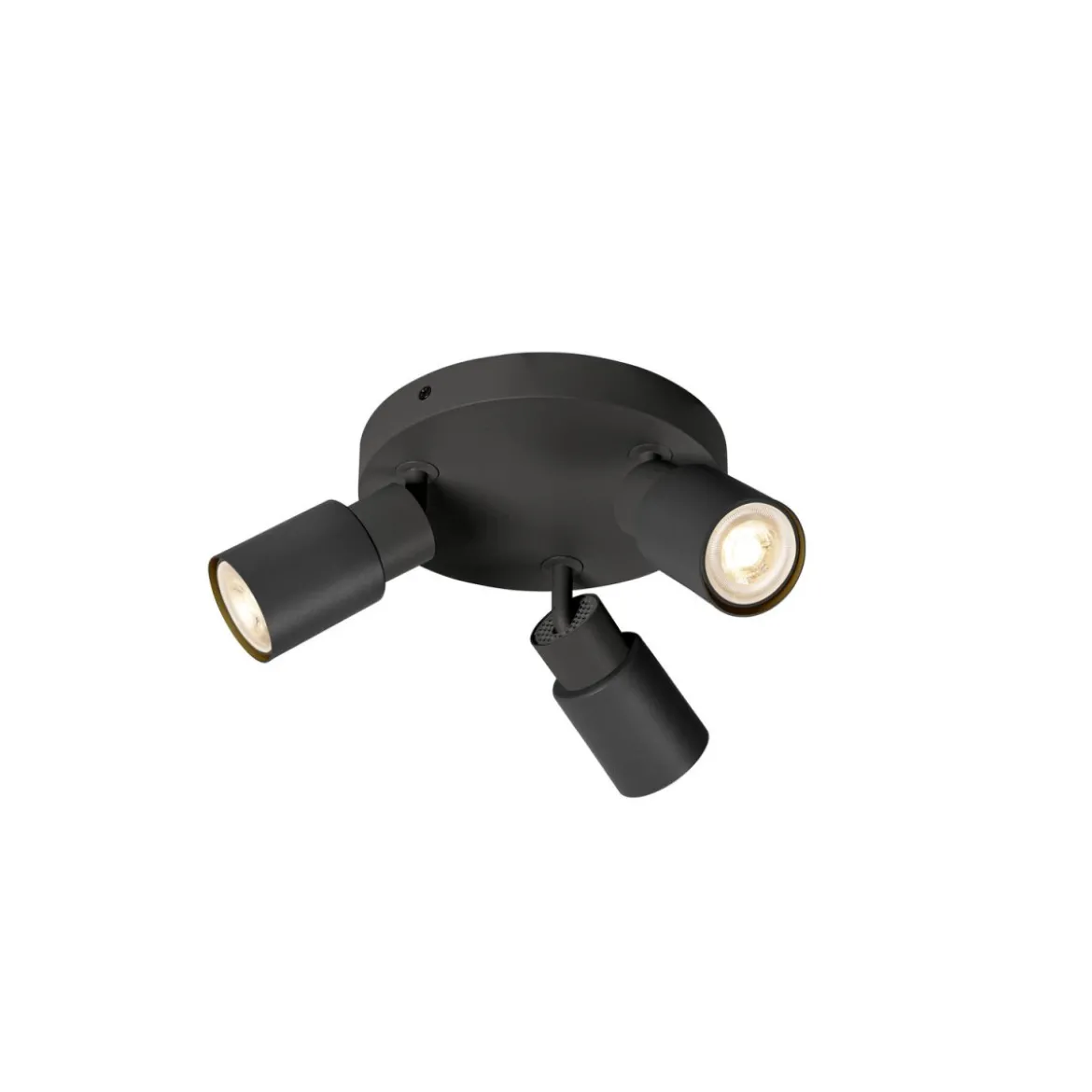 SLV 1008332 PURI 2.0 Tube Wand- und Deckenleuchte rund 3-flammig schwarz GU10