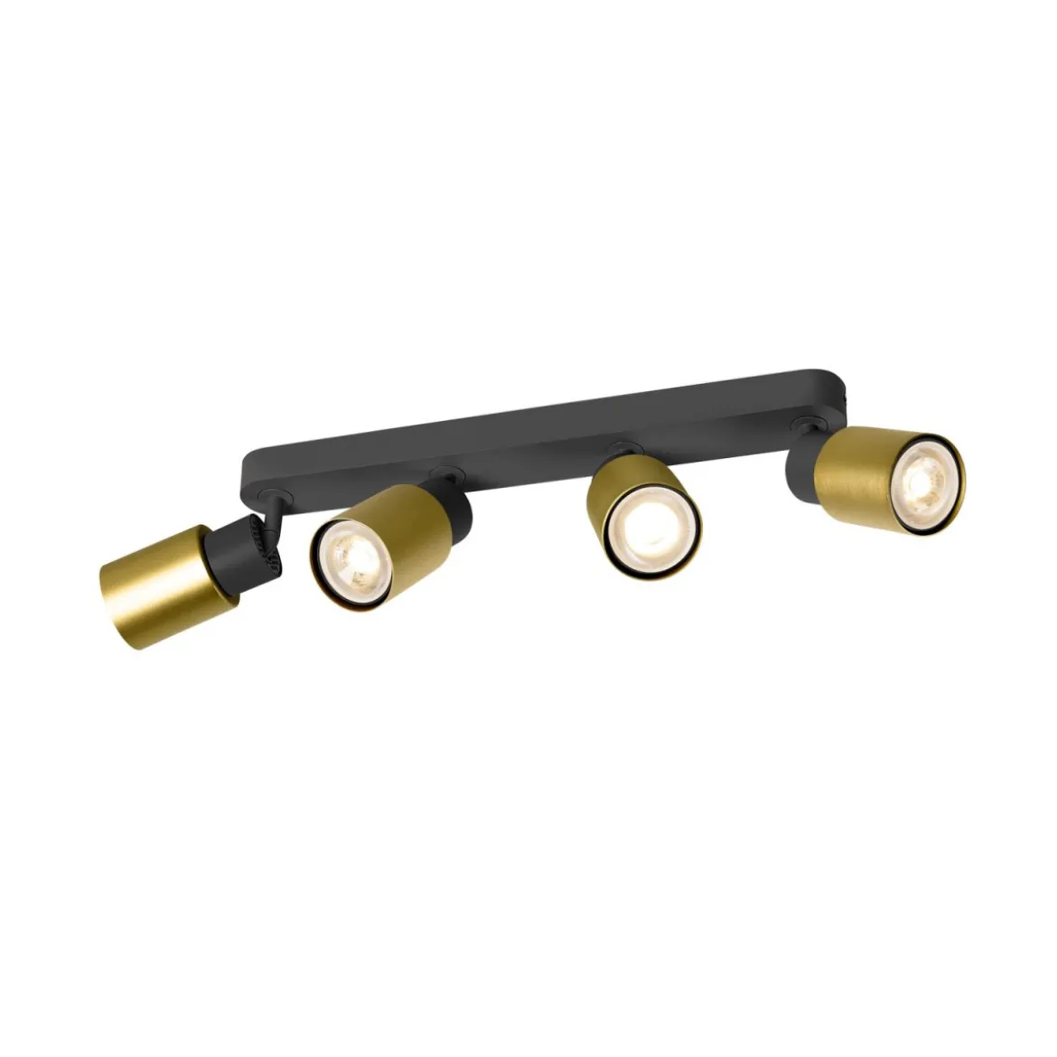 SLV 1008345 PURI 2.0 Tube Wand- und Deckenleuchte long 4-flammig schwarz gold GU10