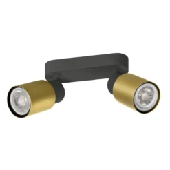 SLV 1008362 PURI 2.0 Tube Wand- und Deckenleuchte long 2-flammig schwarz gold GU10