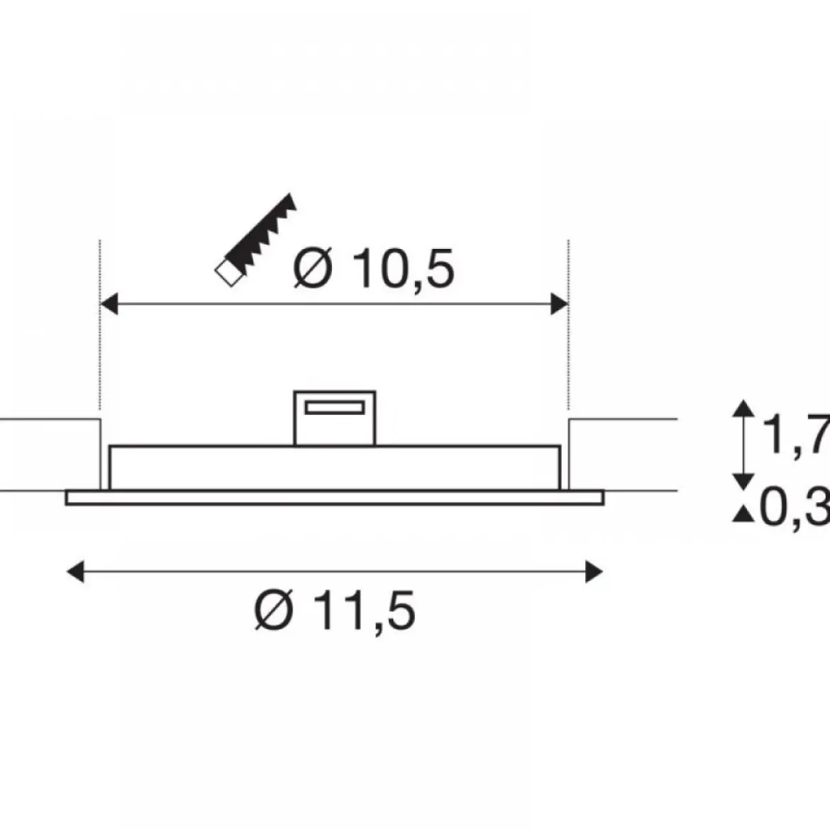 SLV 1004694 SENSER 12 DL LED Deckeneinbauleuchte rund weiß 4000K