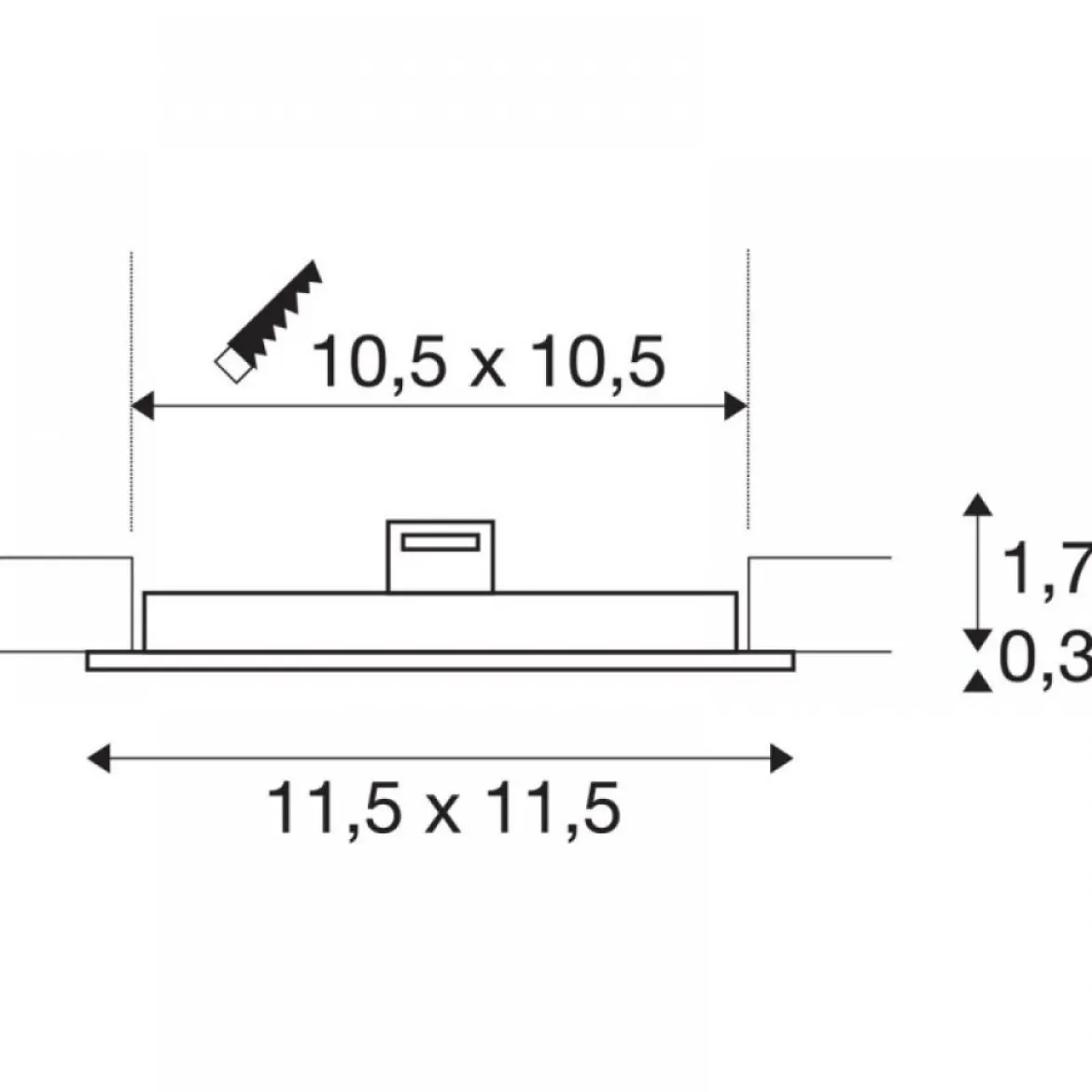 SLV 1004697 SENSER 12 DL LED Deckeneinbauleuchte eckig weiß 4000K