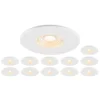 SLV 1007272 Set bestehend aus 12 x 1007272 Universal Downlight Phase IP65 38° Cover weiß