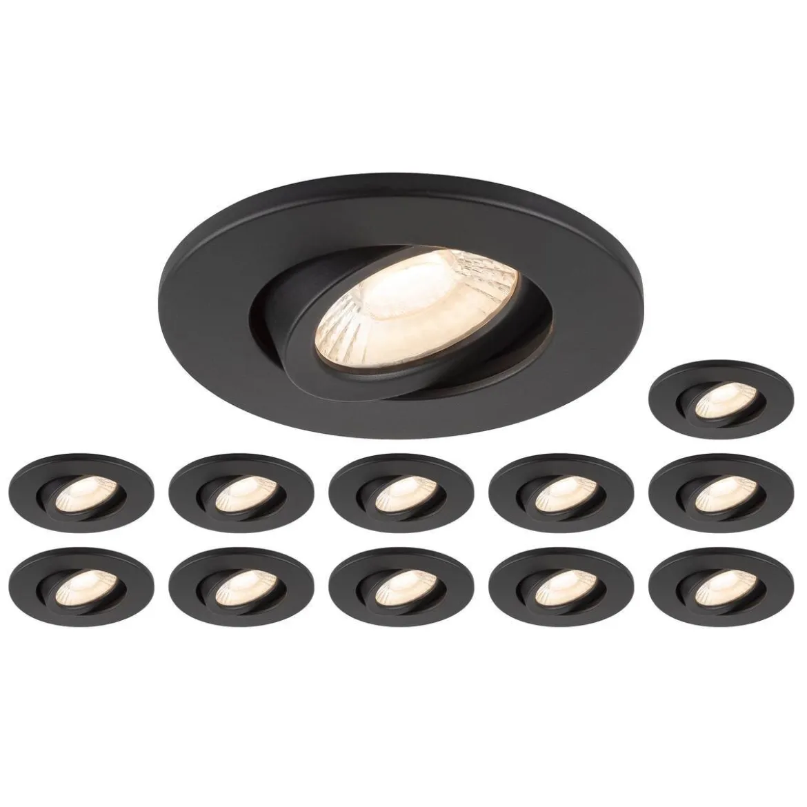 SLV 1007273 Set bestehend aus 12x 1007273 Universal Downlight Move Phase IP20 38° schwarz