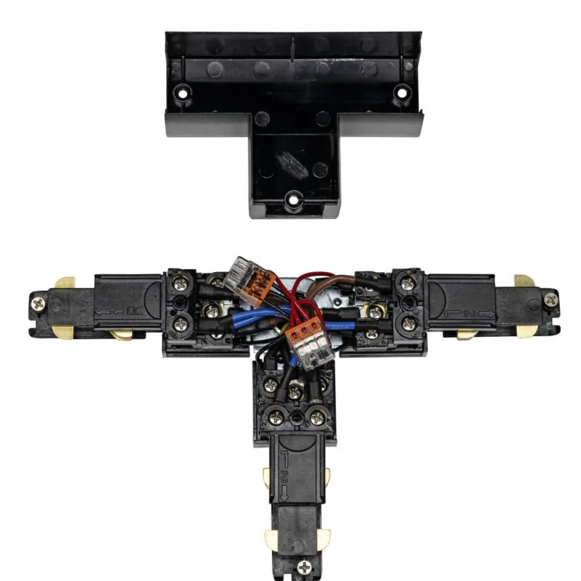 SLV 1007818 S-TRACK DALI T-Verbinder verstellbar links mit Einspeisemöglichkeit schwarz