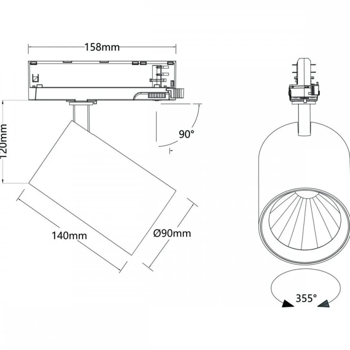 SLV 1010605 TRACKSPOT P 3PH. 57 940 MB ML BK 4000K 35W 47° Schwarz
