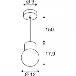 SLV 1007815 VARYT Pendelleuchte 150cm E14 schwarz ohne Glas