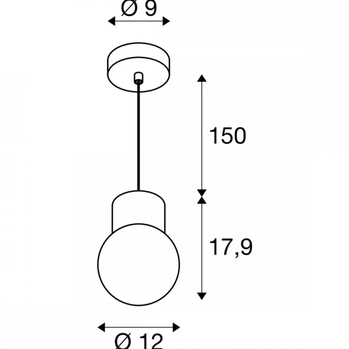 SLV 1007814 VARYT Pendelleuchte 150cm E14 weiß ohne Glas