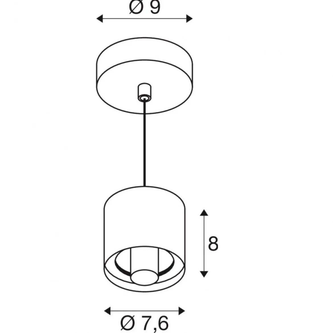 SLV 1008114 VARYT Pendelleuchte schwarz ohne Glas E14