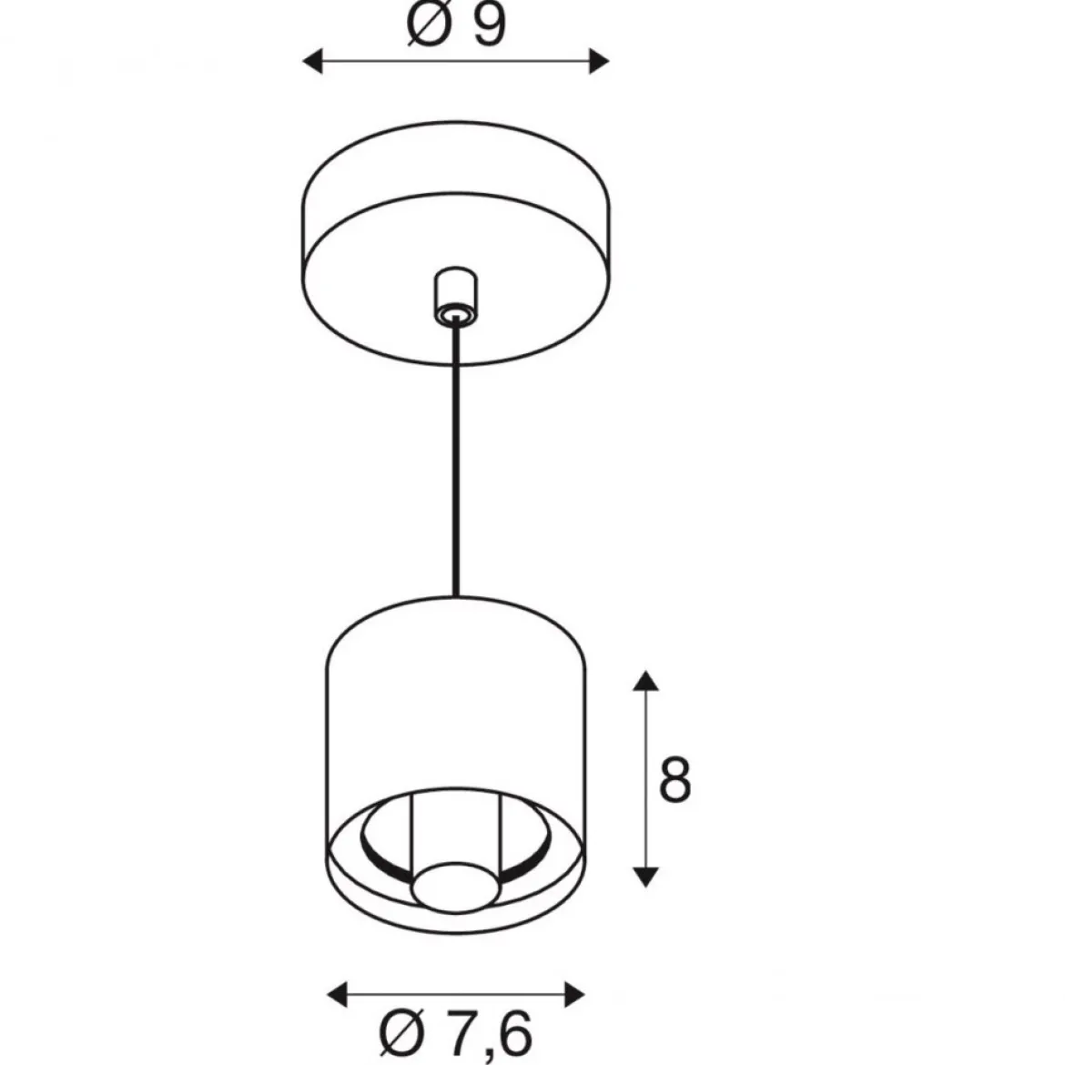 SLV 1008115 VARYT Pendelleuchte weiß ohne Glas E14