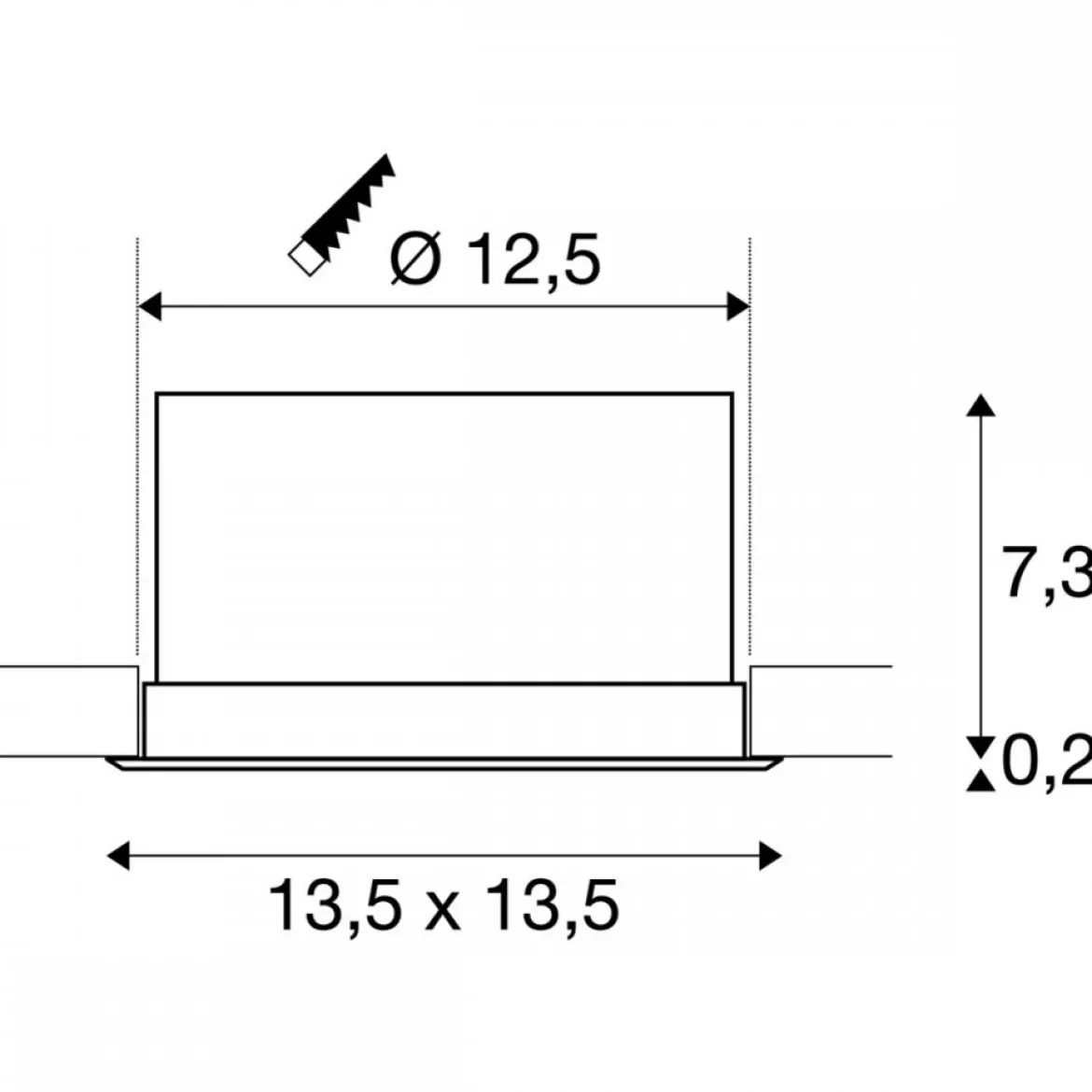 SLV 112692 VERLUX Einbauleuchte LED 3000K weiß 22W inkl. Treiber