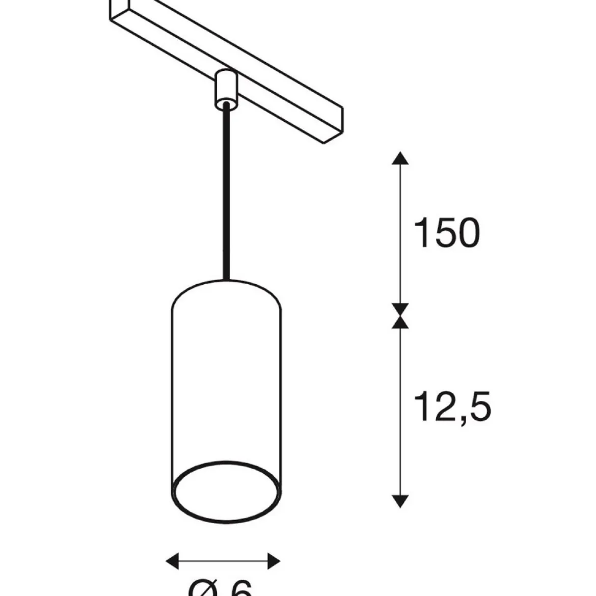 SLV 1006819 48V Track NUMINOS® S Pendelleuchte schwarz 2700K 55°