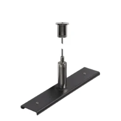 SLV 1006603 48V TRACK Schienenverstärkungsplatte mit Aufhängungsset 3m Drahtseil schwarz