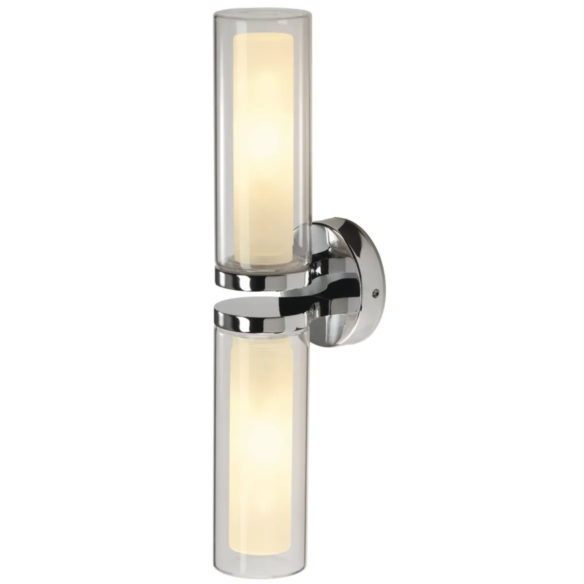 SLV 1002229 WL 106 Wandleuchte doppel Glas chrom 2xE14 IP44
